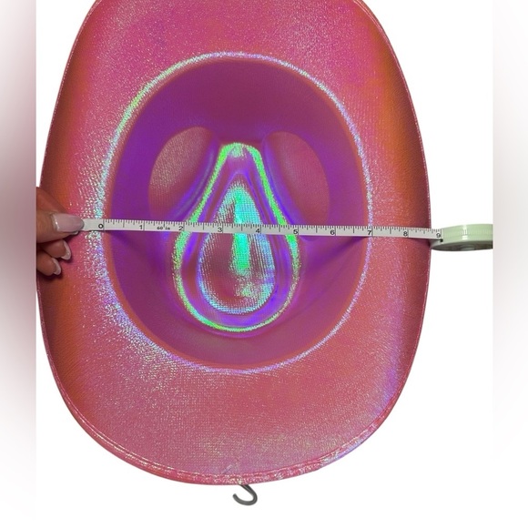 NWT Pink Iridescent Holographic Cowgirl Cowboy Hat - Picture 6 of 8